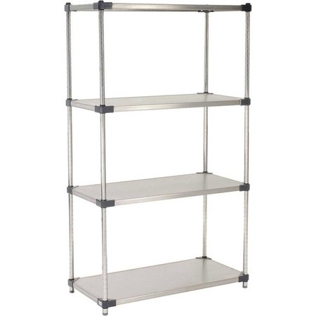 NEXEL 5 Tier Solid Stainless Steel Shelving Starter Unit, 36W x 24D x 74H 24367SS5